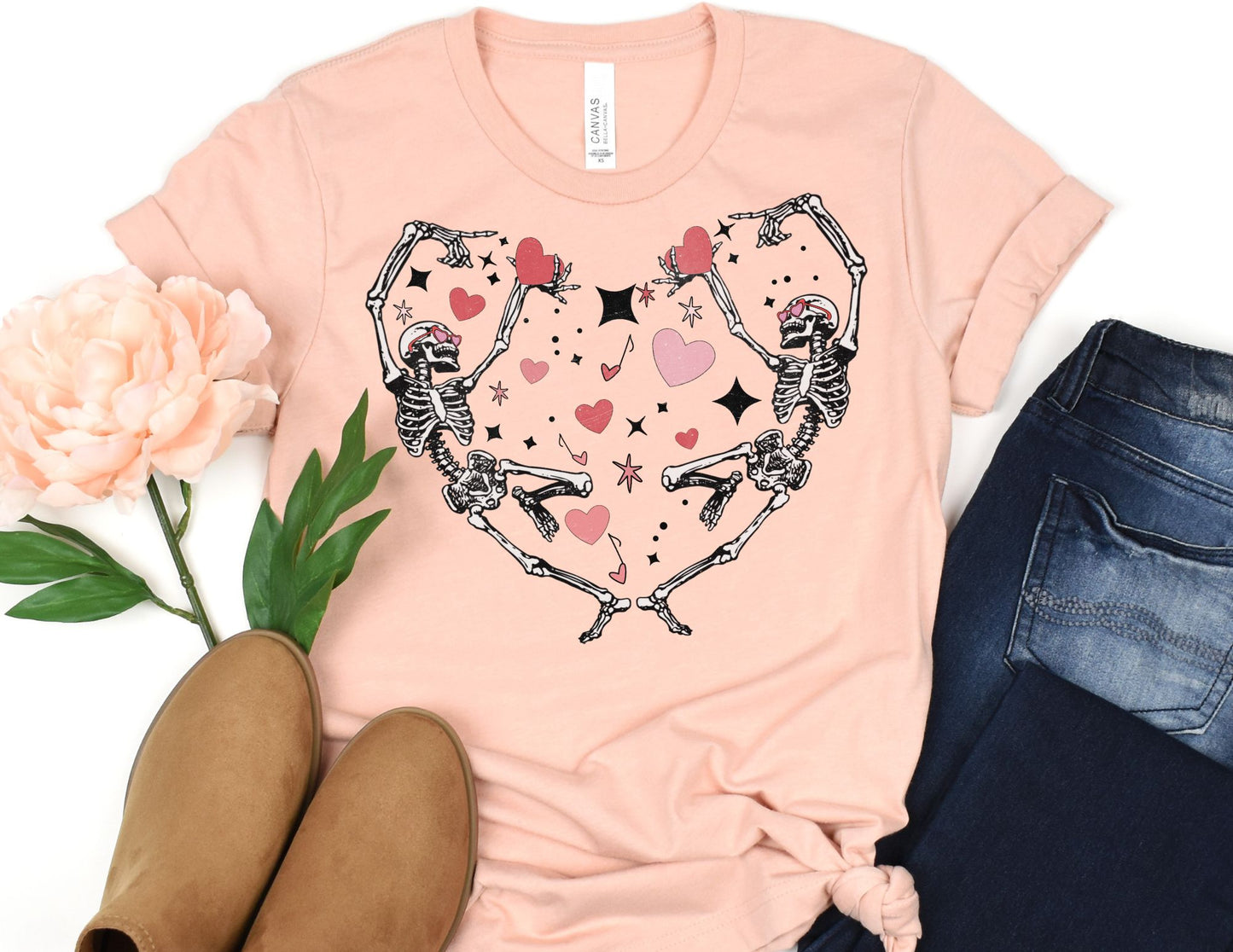 Skeletons Heart Shirt - Valentines Day Shirt