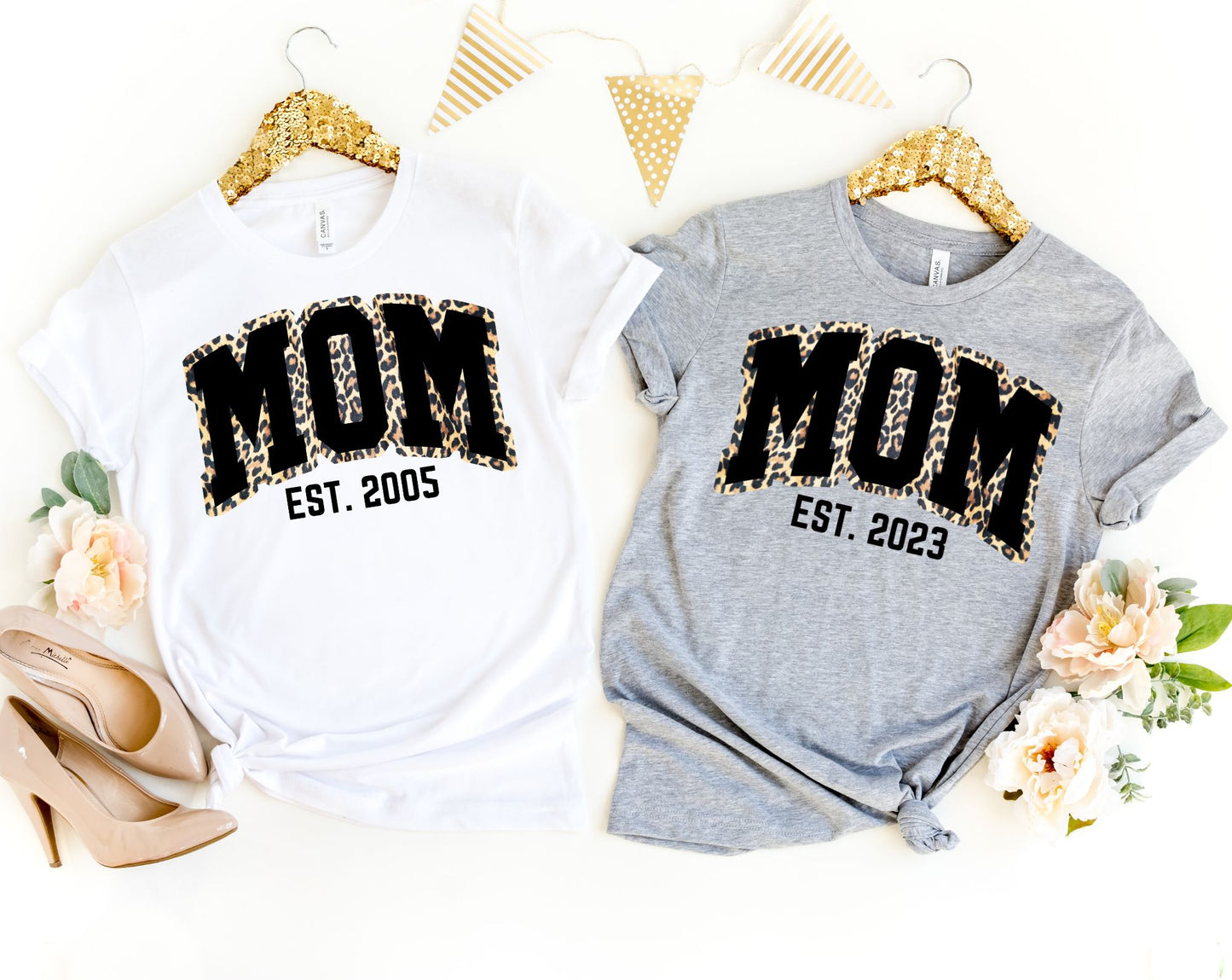 Custom Year Leopard Mom Shirt - Mom Shirt