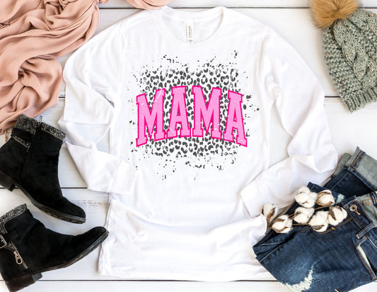 Cheetah Mama Long Sleeve Shirt - Long Sleeve Mama Shirt