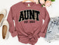 Custom Year Leopard Aunt Long Sleeve Shirt - Long Sleeve Aunt Shirt