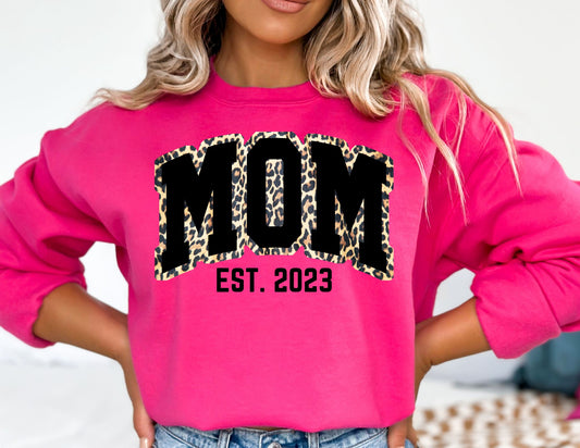 Custom Year Leopard Mom Sweatshirt - Mom Sweatshirt