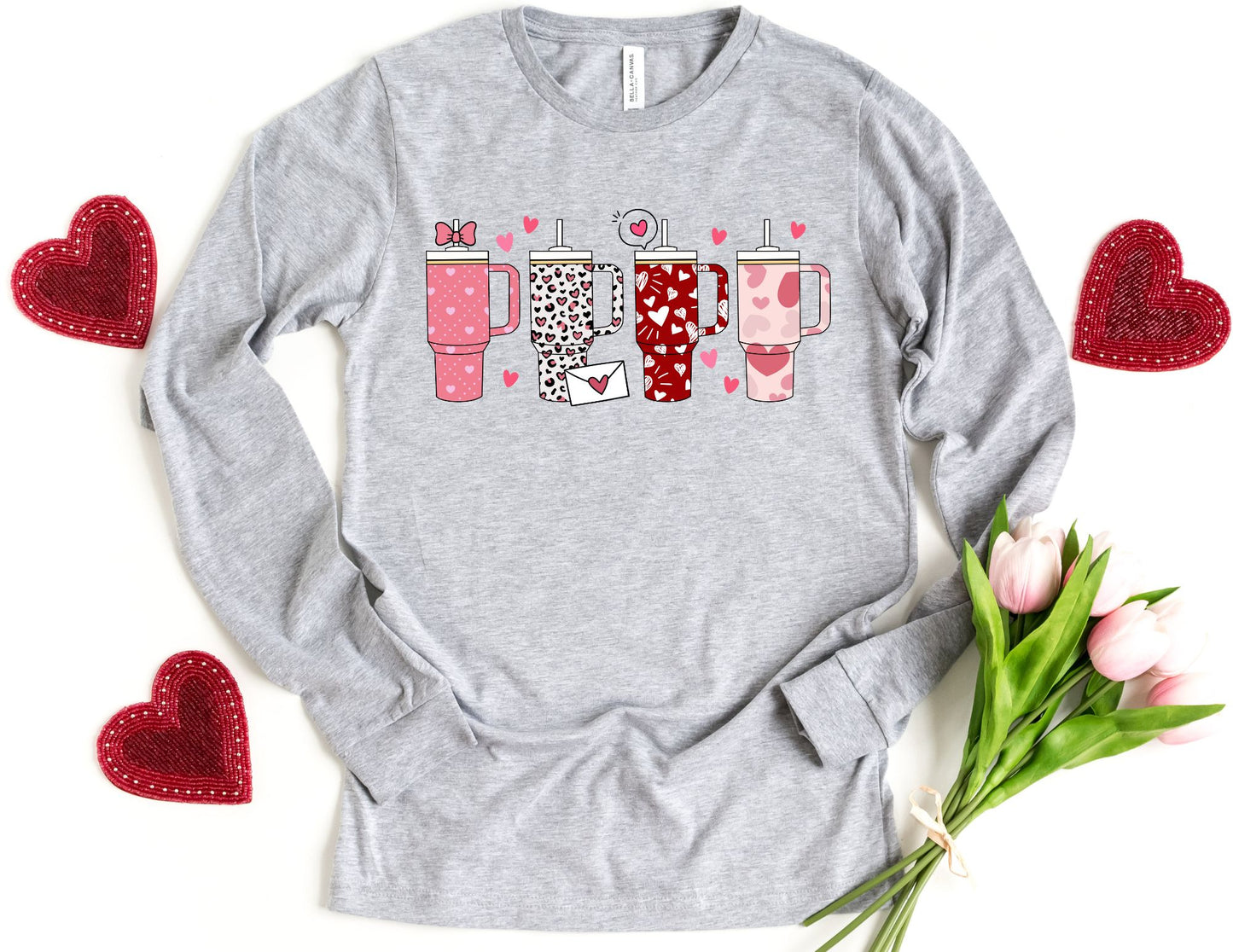 Valentine Tumbler Long Sleeve Shirt - Long Sleeve Valentine's Day Shirt