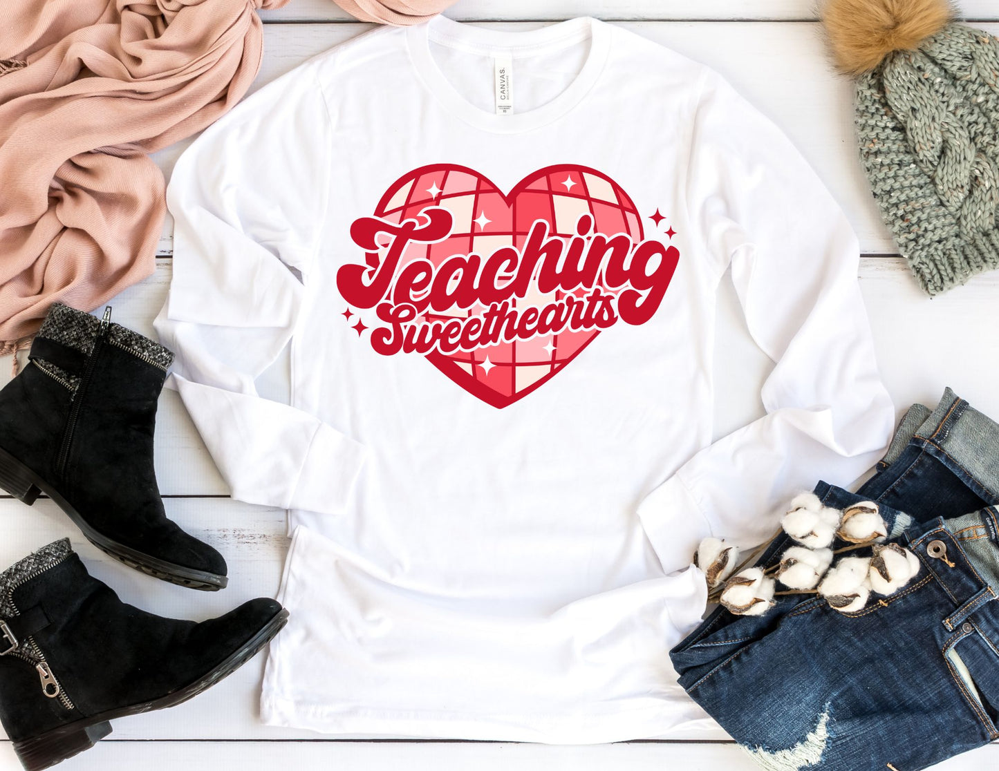 Teaching Sweethearts Long Sleeve Shirt - Long Sleeve Teacher Valentine's Day Shirt