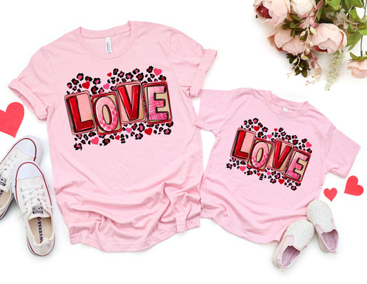 Leopard Heart Shirt - Mommy and Me Valentines Day Shirts