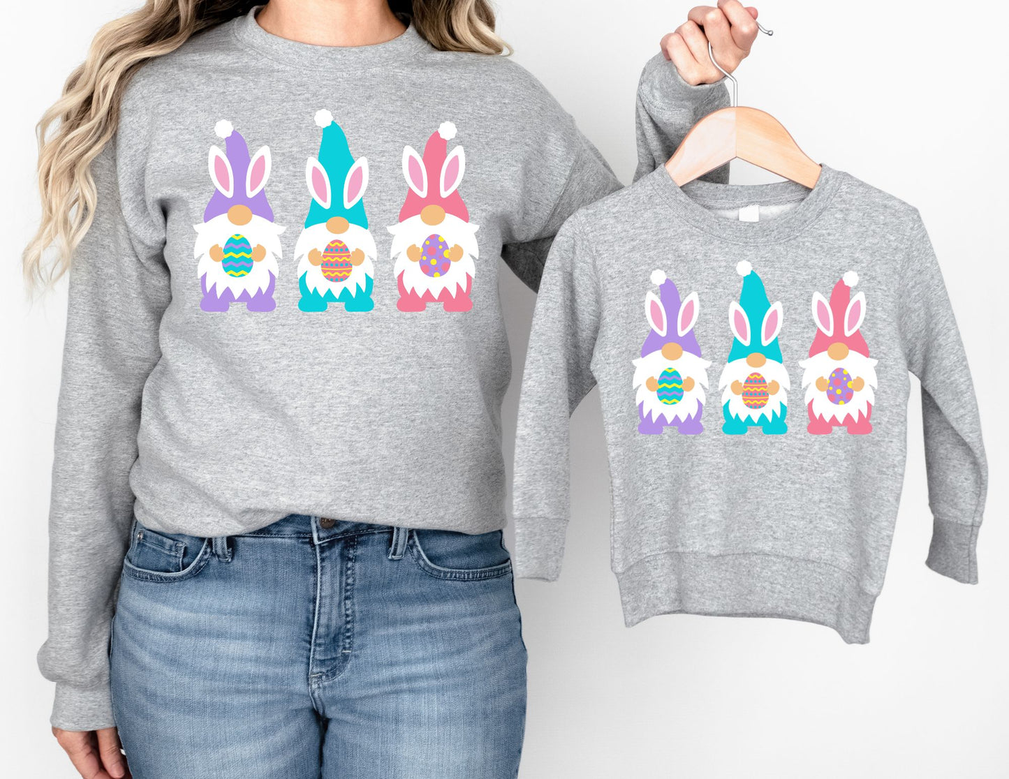 Easter Bunny Gnomes Sweatshirt - Mommy and Me Easter Sweatshirt