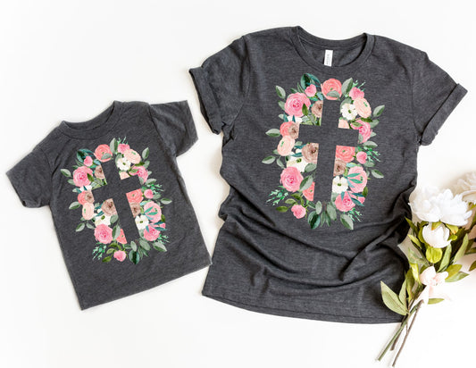 Floral Cross Shirt - Mommy and Me Easter Shirts