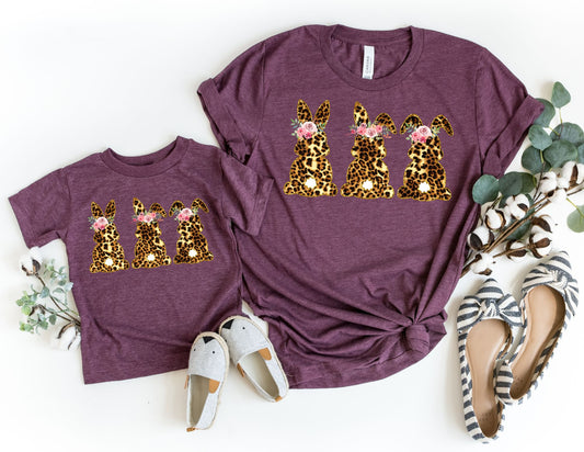 Leopard Bunnies Shirt - Mommy and Me Easter Shirts