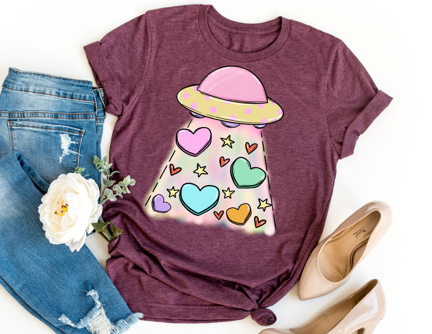 Space Ship Valentine Shirt - Valentines Day Shirt