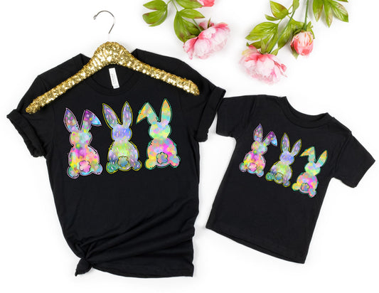 Colorful Bunnies Shirt - Mommy and Me Easter Shirts