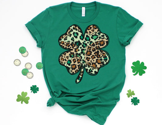 Leopard Shamrock Shirt - St Patricks Day Shirt
