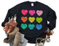 Faux Glitter Hearts Sweatshirt - Valentines Day Sweatshirt