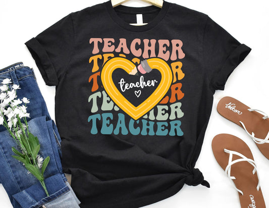 Stacked Teacher Pencil Shirt - Teacher Shirt