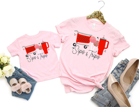 Sips and Trips Shirt - Mommy and Me Shirts