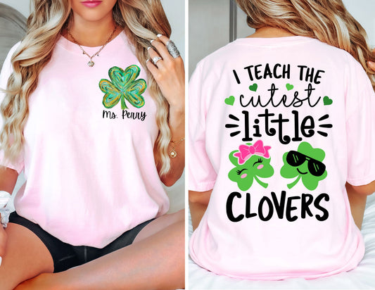 St Patricks Day Front and Back Custom Teacher Shirt - Custom Teacher Shirt