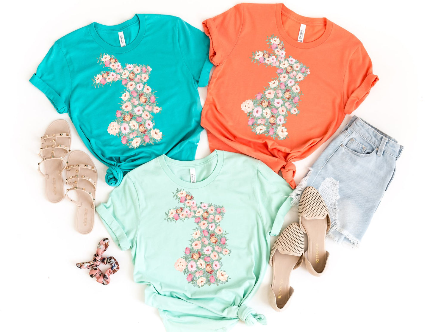 Floral Bunny Shirt - Bunny Easter Shirt