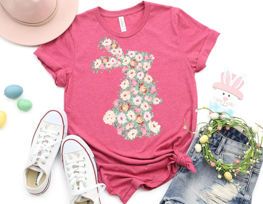 Floral Bunny Shirt - Bunny Easter Shirt