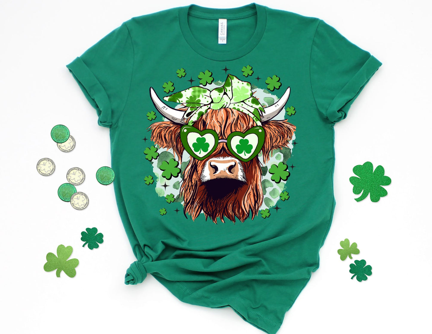 Cute Highland Cow St Patricks Shirt - St Patricks day Shirt