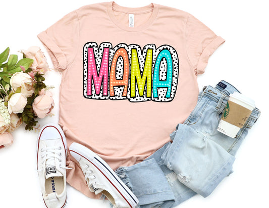 Colorful Dalmatian Mama Shirt - Mom Shirt