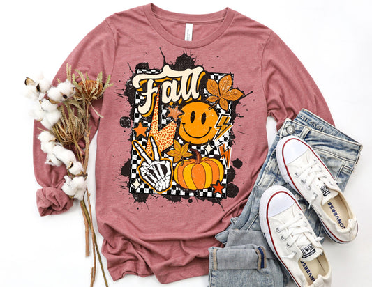 Fall Splatter Long Sleeve Shirt - Long Sleeve Fall Shirt