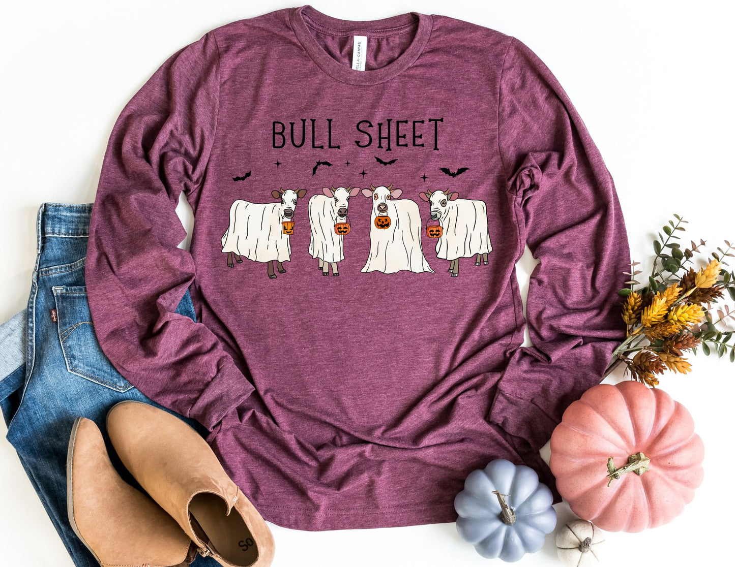 Bull Sheet Long Sleeve Shirt - Long Sleeve Halloween Shirt