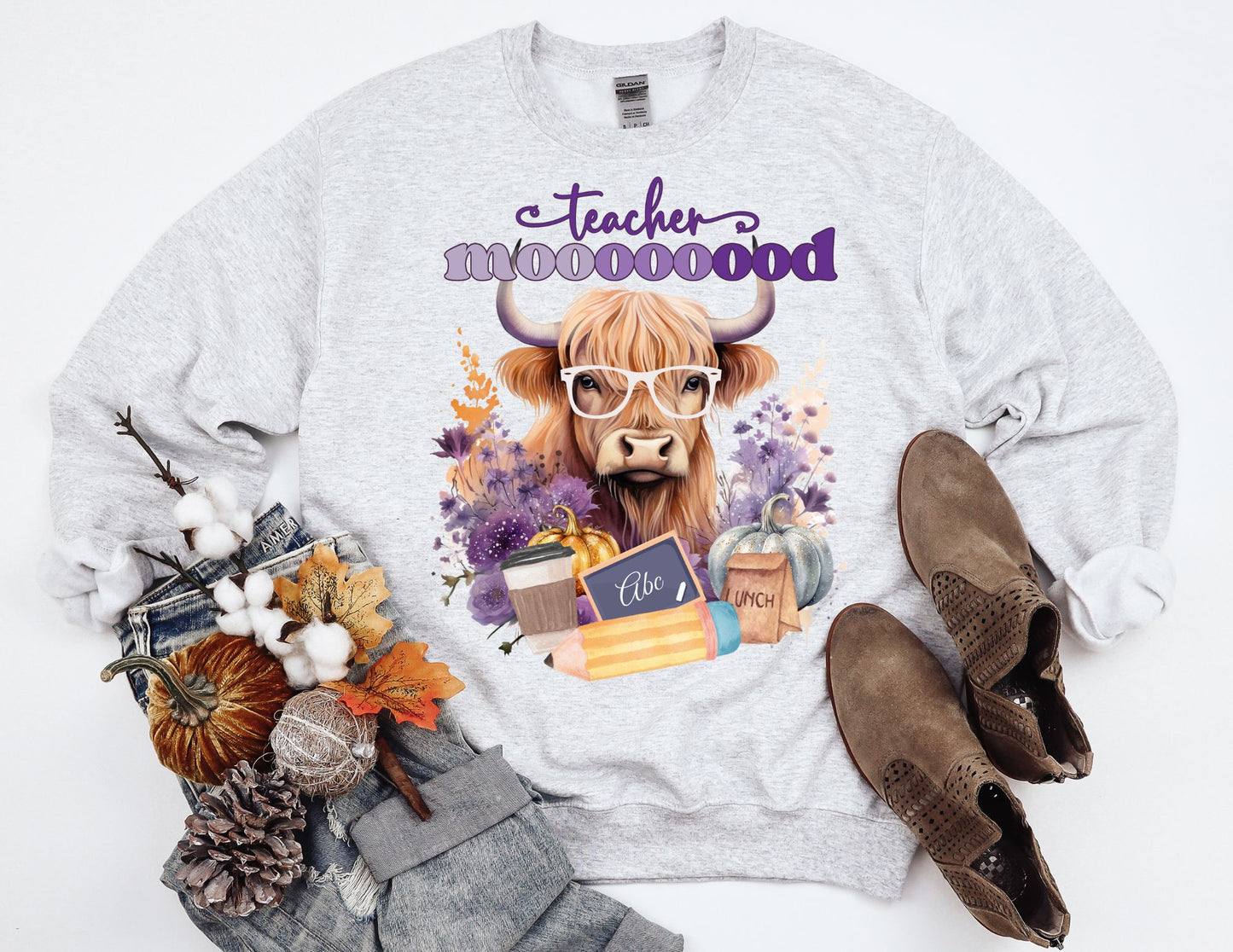 Teacher Mood Cow Sweatshirt - Teacher Sweatshirt