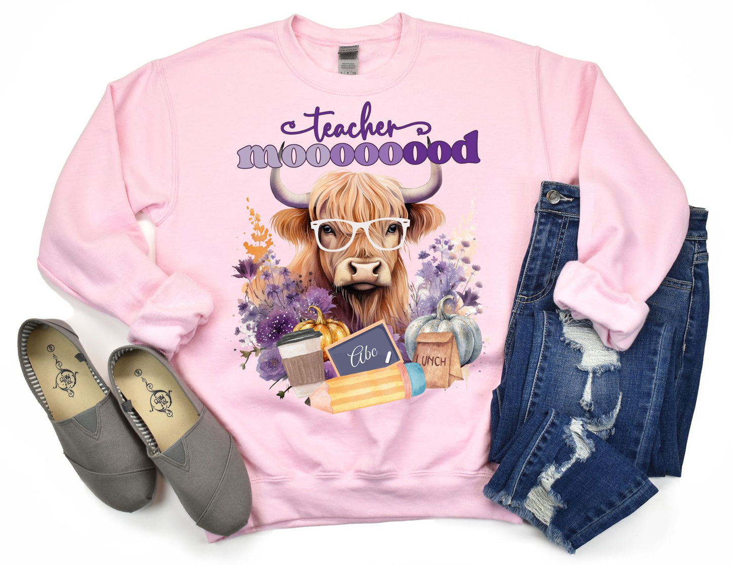 Teacher Mood Cow Sweatshirt - Teacher Sweatshirt