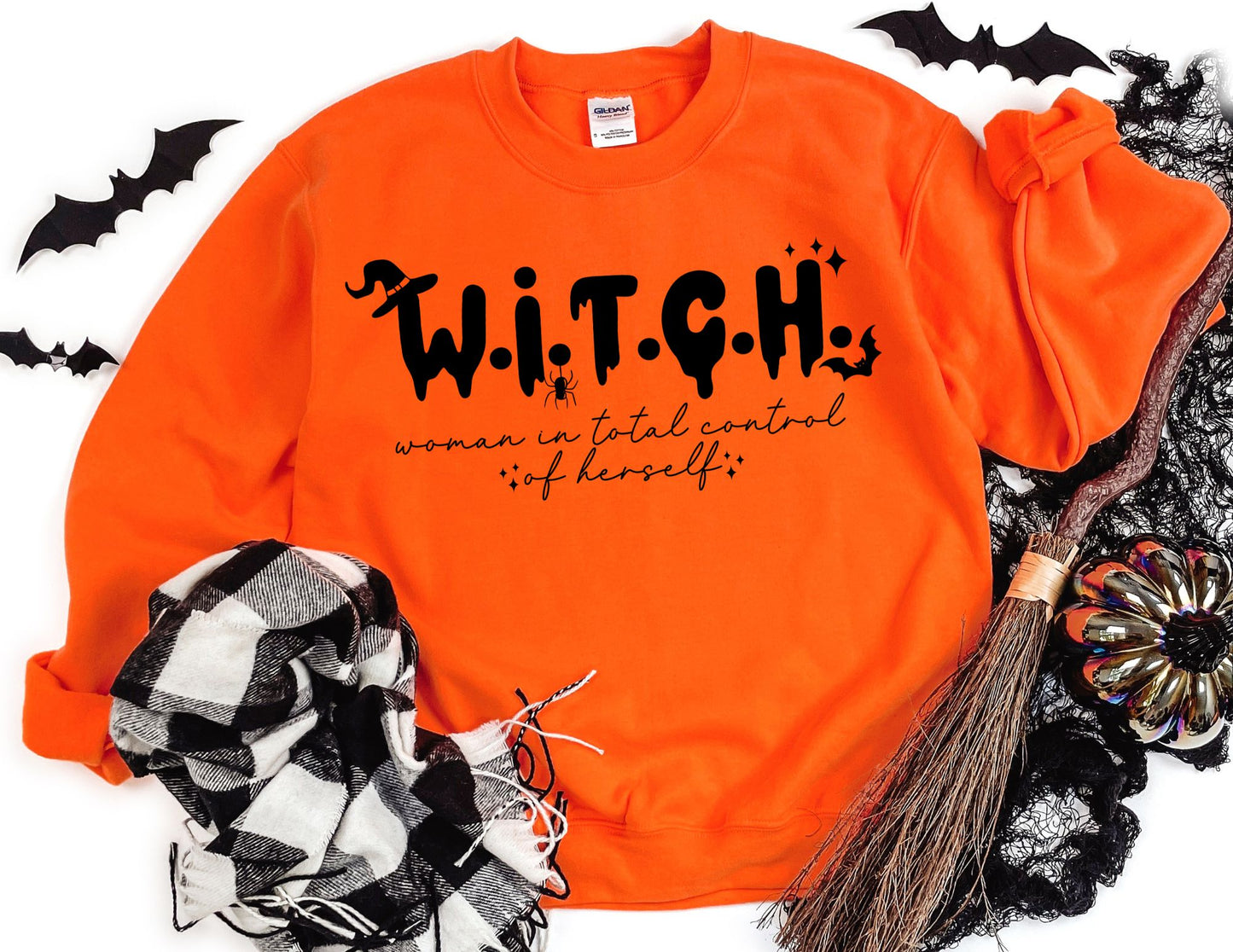 Witch Woman in Total Control of Herself Sweatshirt - Halloween Sweatshirt