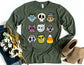 Halloween Characters Long Sleeve Shirt - Long Sleeve Halloween Shirt