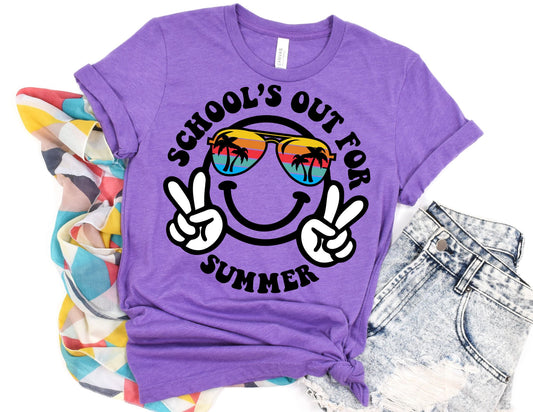 School's Out for Summer Smiley Face Shirt - Summer Teacher Shirt