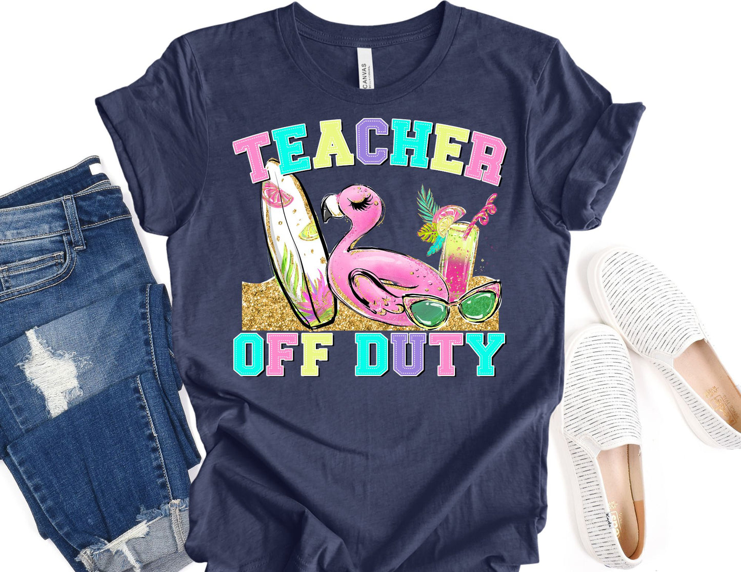 Flamingo Teacher Off Duty Shirt - Teacher Shirt