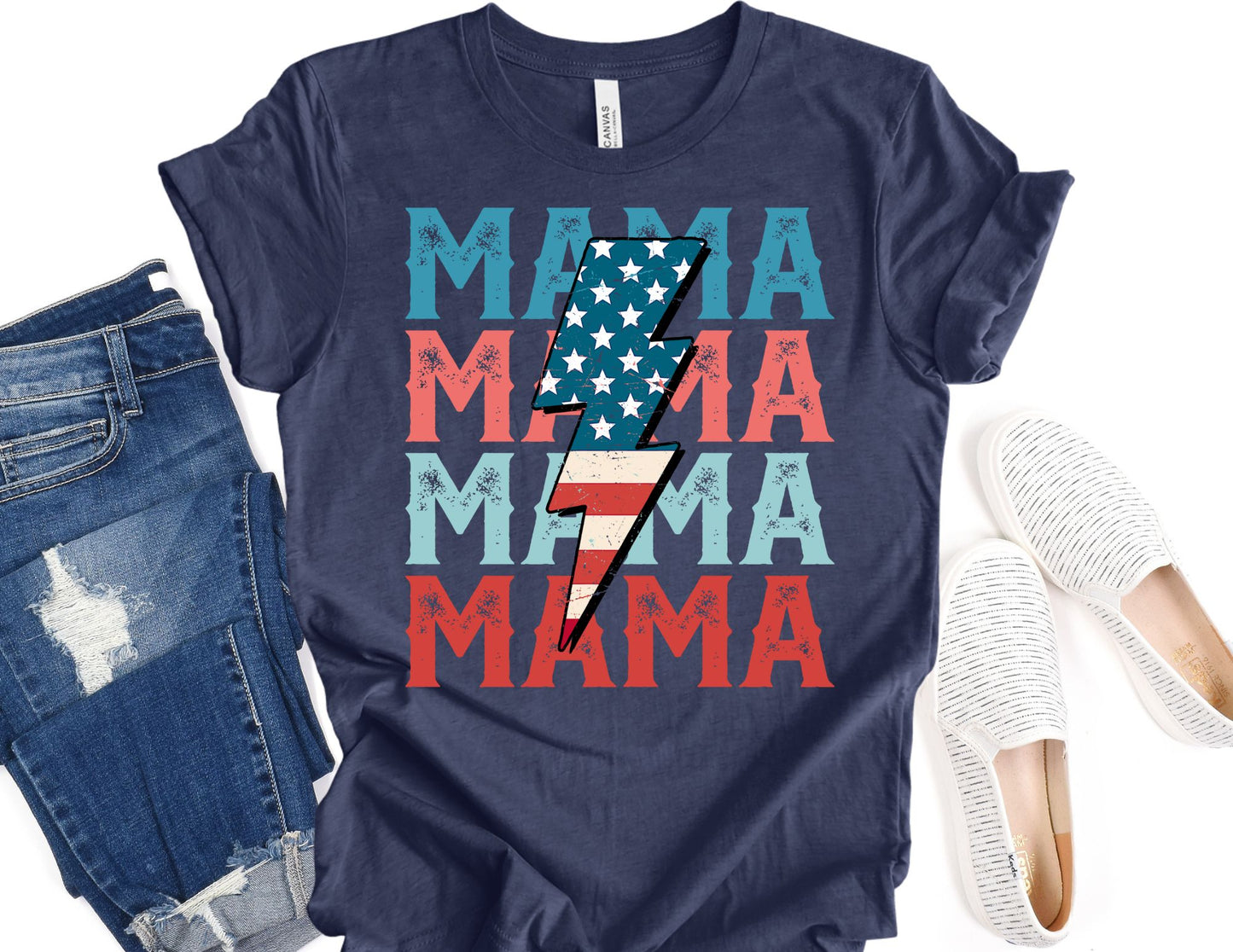 4th of July Retro Mama Shirt - 4th of July Mama Shirt