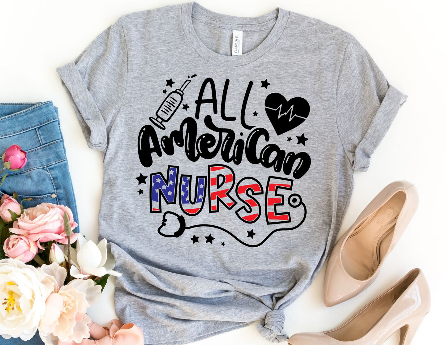 All American Nurse Shirt - 4th of July Nurse Shirt