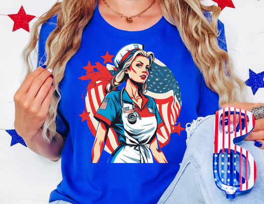 Frontline American Nurse Shirt - 4th of July Nurse Shirt