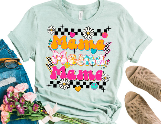 Floral Retro Mama Shirt - Mom Shirt