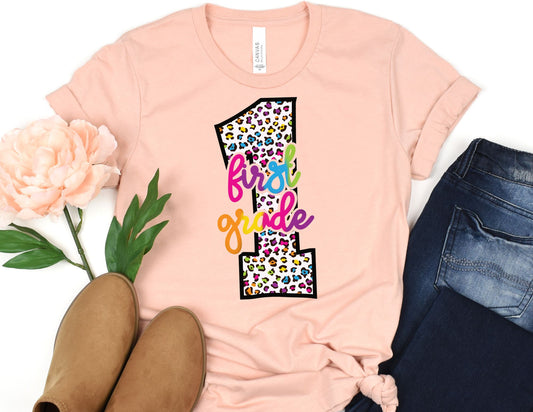 1st Grade Leopard Shirt - First Grade Teacher Shirt