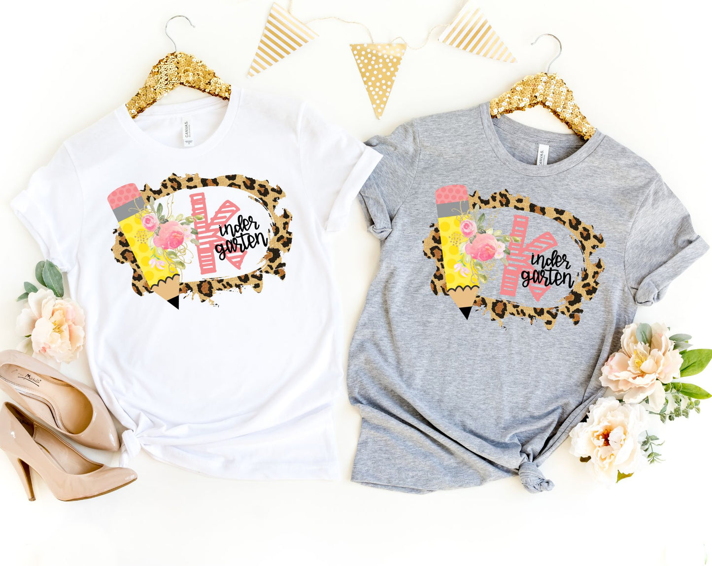 Kindergarten Leopard Pencil Shirt - Kindergarten Teacher Shirt