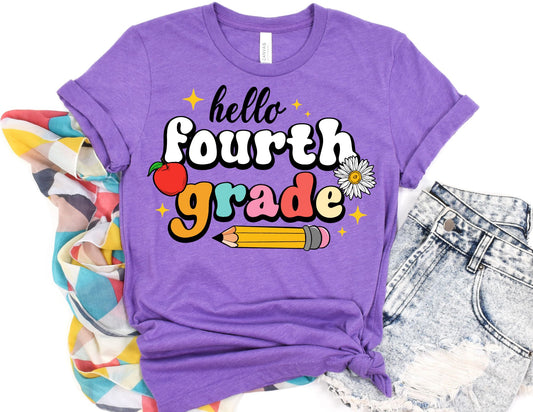 Hello 4th Grade Shirt - Fourth Grade Teacher Shirt