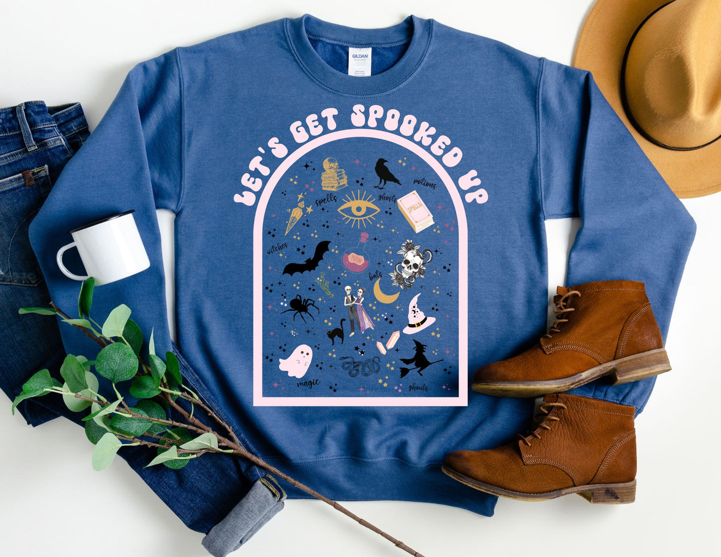 Let's Get Spooked Up Sweatshirt - Halloween Sweatshirt