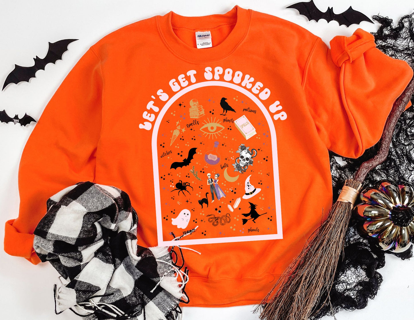 Let's Get Spooked Up Sweatshirt - Halloween Sweatshirt