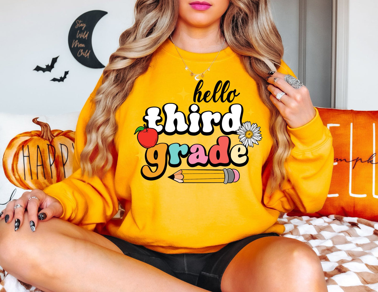 Hello 3rd Grade Sweatshirt - Third Grade Teacher Sweatshirt