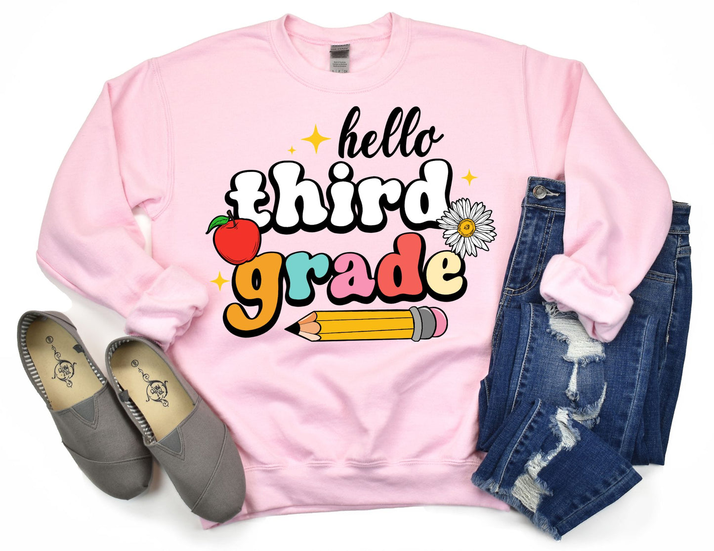 Hello 3rd Grade Sweatshirt - Third Grade Teacher Sweatshirt