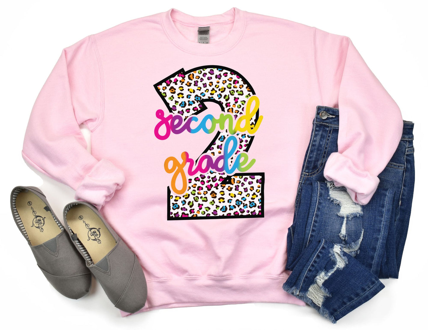 Leopard 2nd Grade Sweatshirt - Second Grade Teacher Sweatshirt