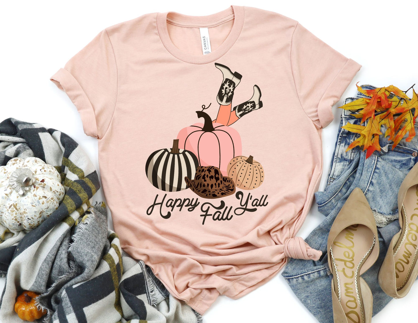 Happy Fall Y'all Cowgirl Boots Shirt - Fall Shirt