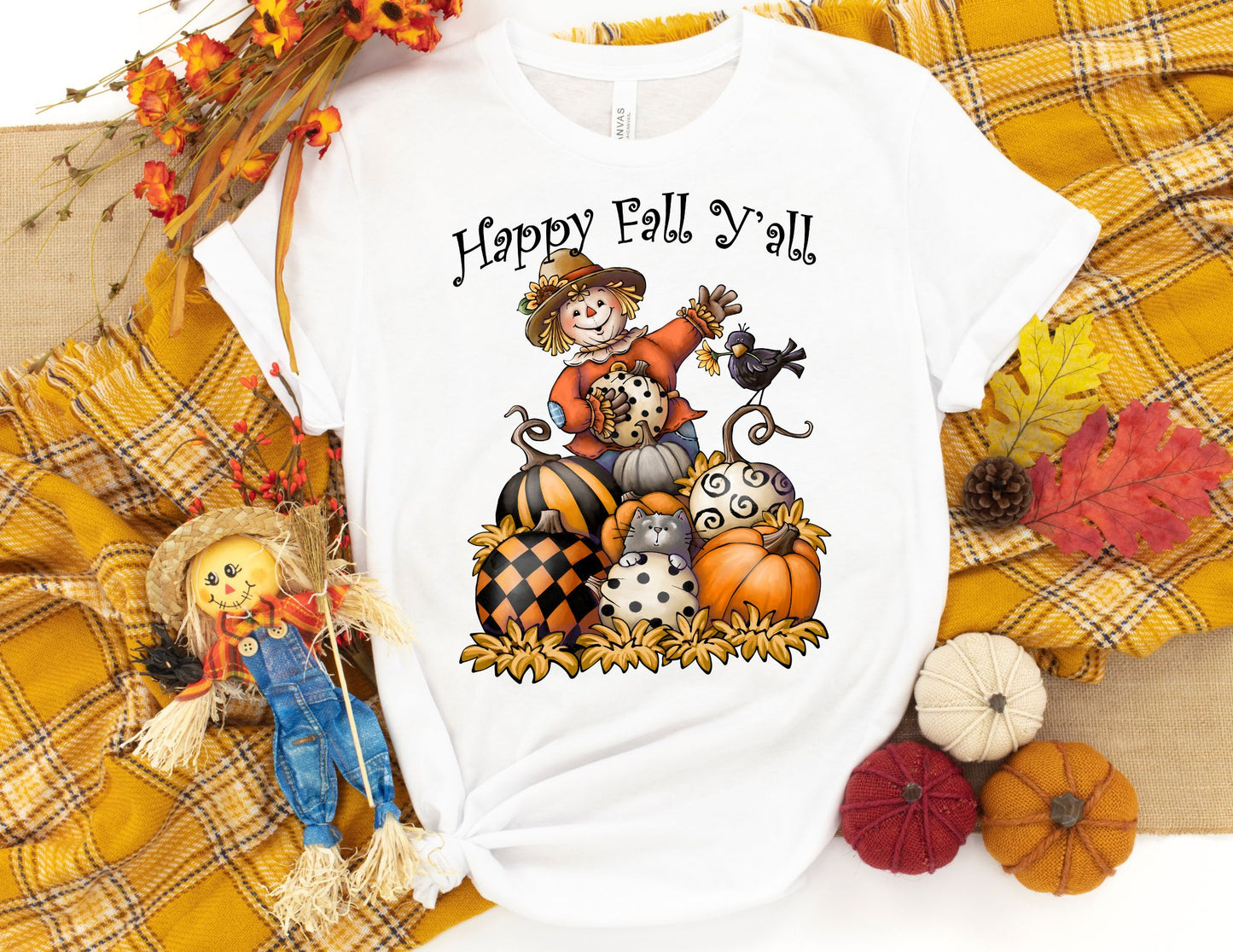 Happy Fall Y'all Scarecrow Shirt - Fall Shirt