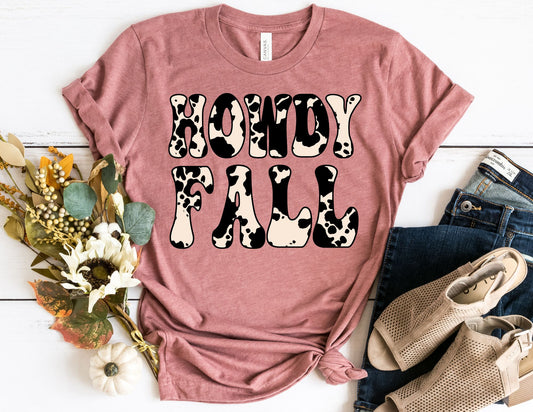 Howdy Fall Cow Print Shirt - Fall Shirt