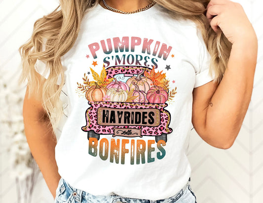 Pumpkin Smores Hayrides Bonfires Shirt - Fall Shirt