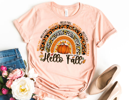 Hello Fall Rainbow Shirt - Fall Shirt