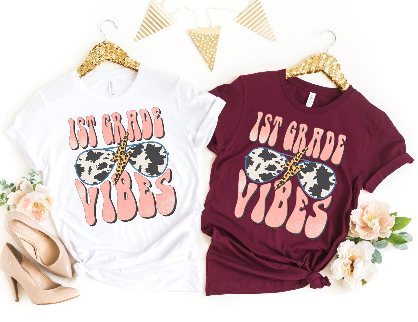 1st Grade Vibes Cow Print Shirt - First Grade Teacher Shirt