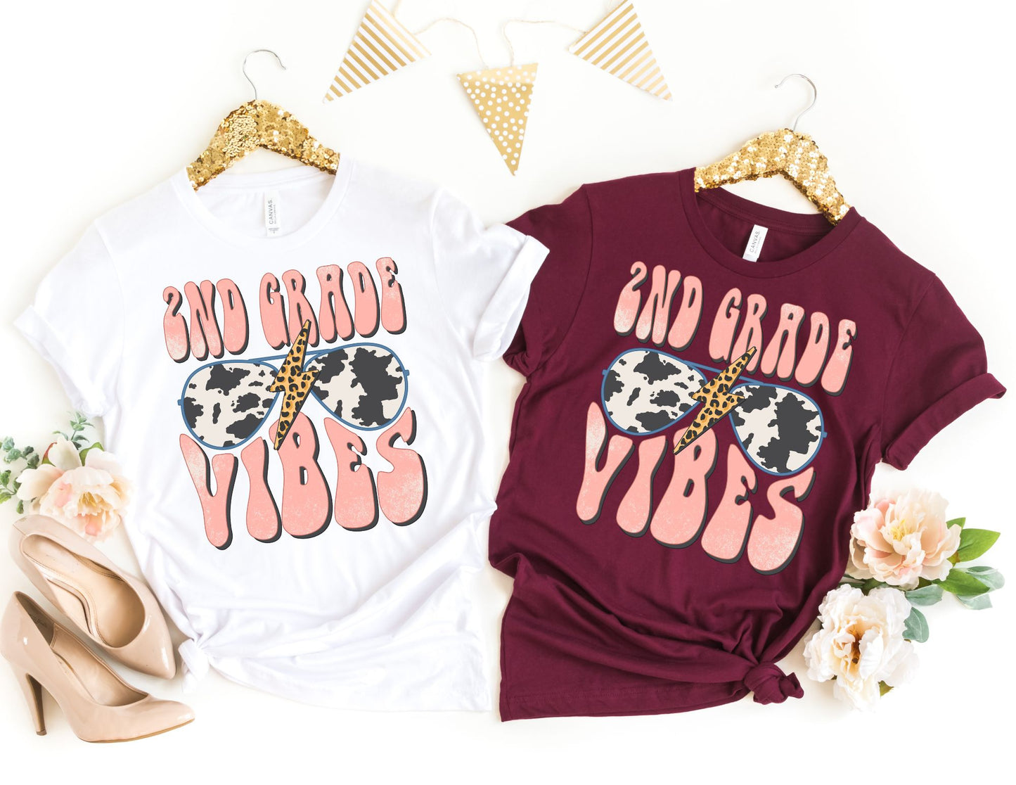 2nd Grade Vibes Cow Print Shirt - Second Grade Teacher Shirt