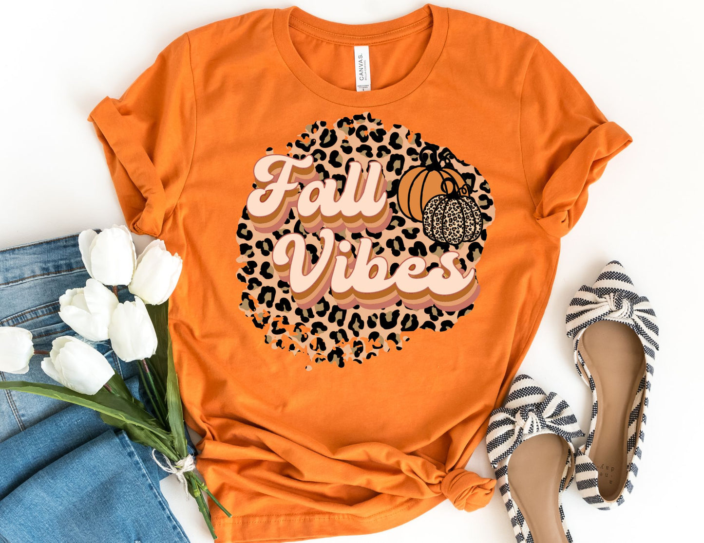 Leopard Fall Vibes Shirt - Fall Shirt